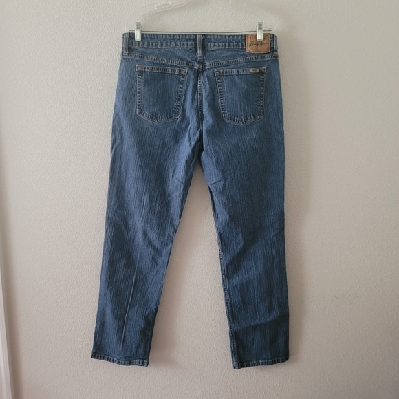 Levi's Strauss stretch straight leg blue jeans size 16 denim 31" inseam 11" rise - Picture 6 of 10